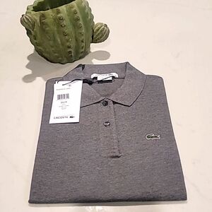 MENS LACOSTE GRAY POLO S